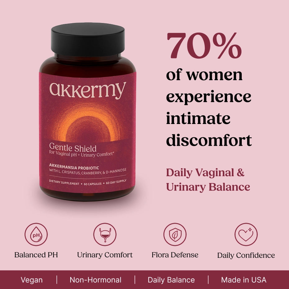 Akkermy Gentle Shield Akkermansia probiotic supplement for vaginal pH balance 60 capsules